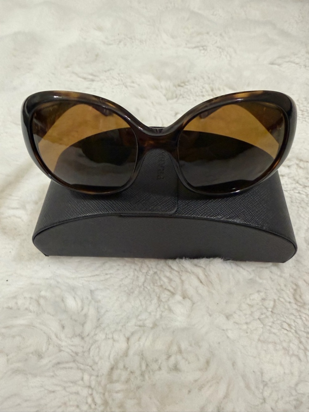 Prada Women's Tortoise Frame Sunglasses with Brown Lenses